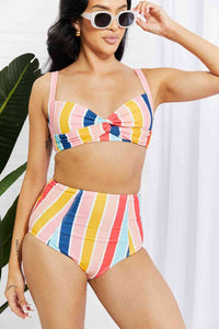 Take A Dip Striped High-Rise Bikini