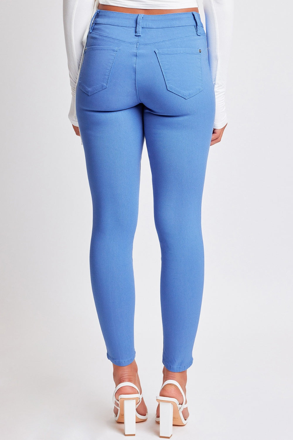 YMI Hyperstretch Mid-Rise Skinny Pants in Blue