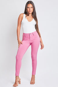 YMI Hyperstretch Mid-Rise Skinny Pants in Flamingo