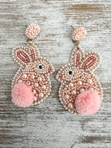 Pink Easter Bunny Earrings